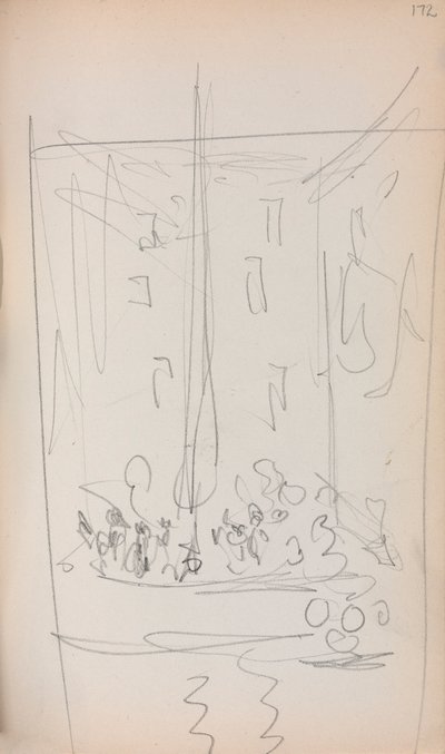 Italienisches Skizzenbuch: Boot mit Figuren (Seite 172) von Maurice Prendergast