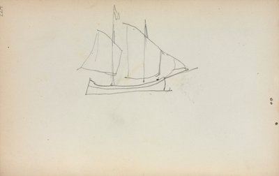 Italienisches Skizzenbuch: Segelboot (Seite 224) von Maurice Prendergast