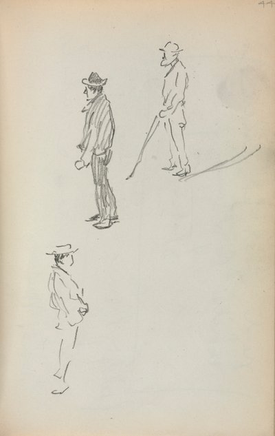 Italienisches Skizzenbuch: Drei stehende Männer (Seite 44) von Maurice Prendergast