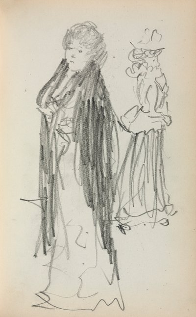 Italienisches Skizzenbuch: Zwei stehende Frauen (Seite 129) von Maurice Prendergast