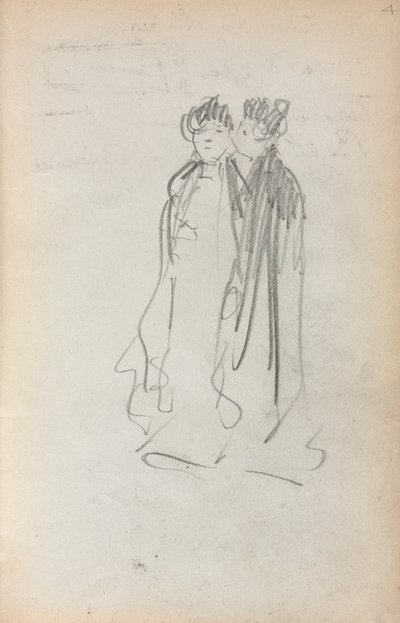 Italienisches Skizzenbuch: Zwei stehende Frauen (Seite 4) von Maurice Prendergast