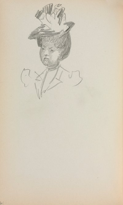 Italienisches Skizzenbuch: Frau, Büstenlänge (Seite 142) von Maurice Prendergast