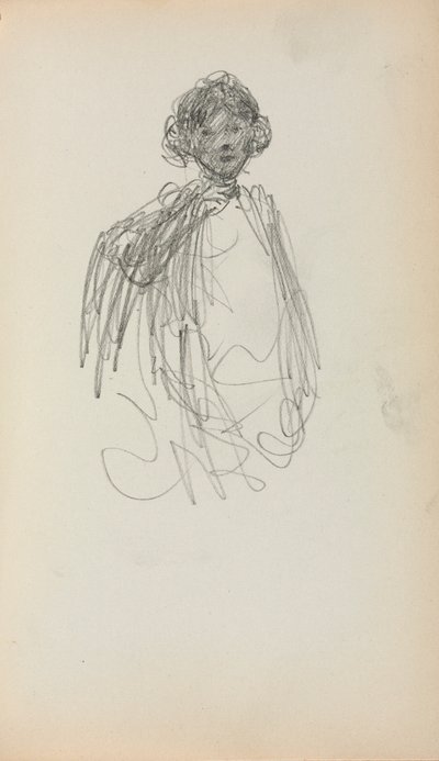 Italienisches Skizzenbuch: Frau, bis zur Taille (Seite 217) von Maurice Prendergast