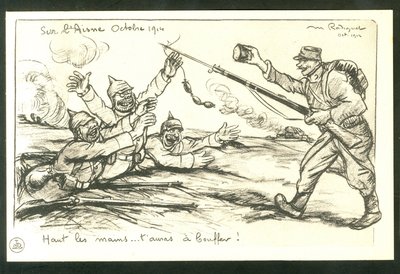 Postkarte, Satirique en N & B von Maurice Radiguet