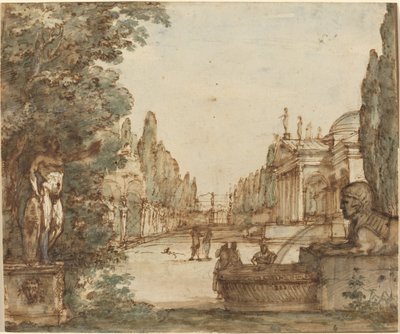Capriccio mit einer palladianischen Villa von Mauro Antonio Tesi