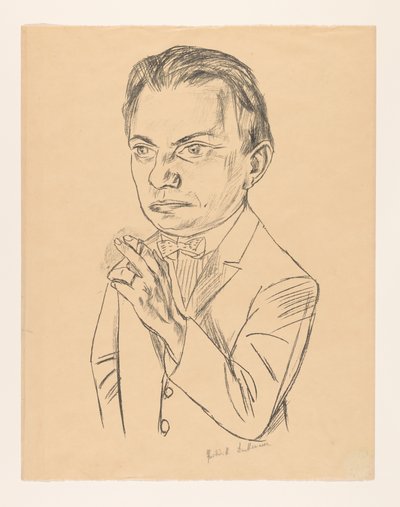Selbstporträt mit Zigarette von Max Beckmann (signed by artist)