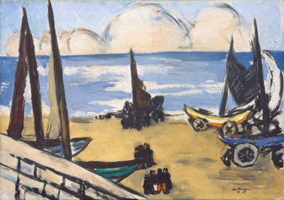 Boote am Strand von Max Beckmann