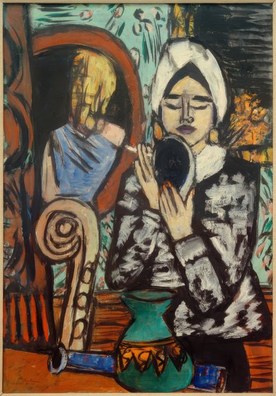 Dame mit Spiegel von Max Beckmann