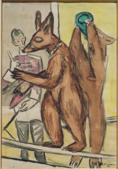 Dressierte Bären von Max Beckmann