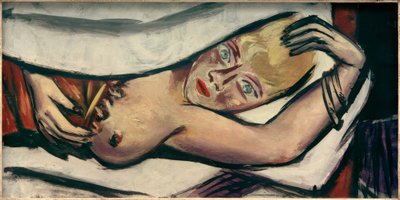 Frau im Bett von Max Beckmann