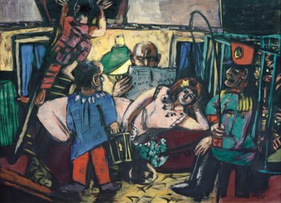 Im Artistenwagen von Max Beckmann