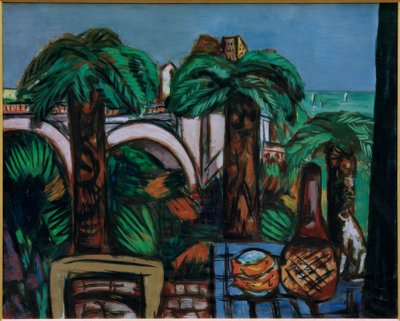Landschaft mit drei Palmen. Beaulieu von Max Beckmann