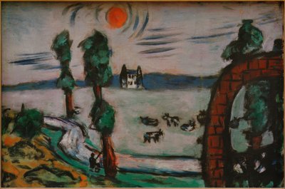 Nebellandschaft mit Kühen von Max Beckmann