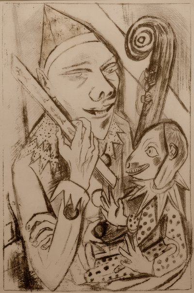 Pierrot mit Maske von Max Beckmann