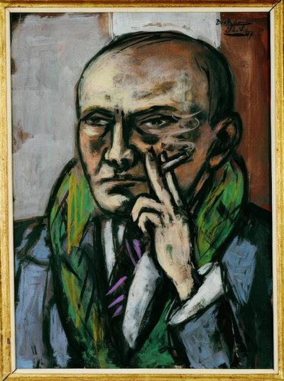 Selbstbildnis mit Zigarette von Max Beckmann