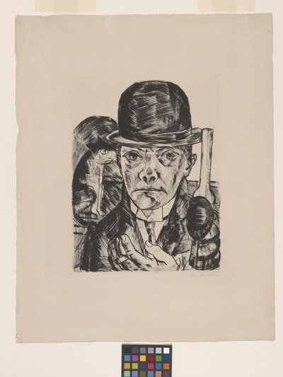Selbstporträt mit Melone von Max Beckmann