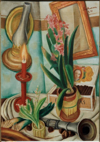 Stilleben mit brennender Kerze von Max Beckmann