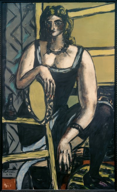 Tänzerin mit Tamburin von Max Beckmann