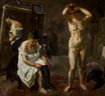 Drei Frauen im Atelier von Max Beckmann
