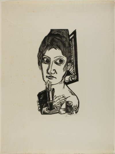 Frau mit Kerze von Max Beckmann
