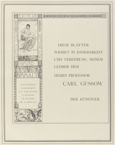 Widmung von Max Klinger
