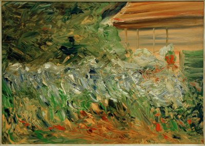 Blumenstauden am Gärtnerhäuschen von Max Liebermann