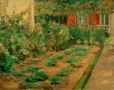 Blumenstauden am Gartenhäuschen nach Nordosten von Max Liebermann