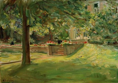 Die Blumenterrasse nach Südwesten / Wannseegarten von Max Liebermann