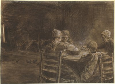 Ostfriesische Bauern beim Abendessen von Max Liebermann