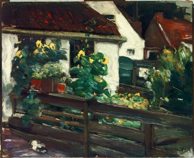 Garten mit Sonnenblumen von Max Liebermann