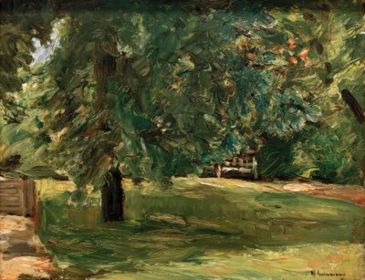 Gartenbank unter dem Kastanienbaum im Wannseegarten von Max Liebermann