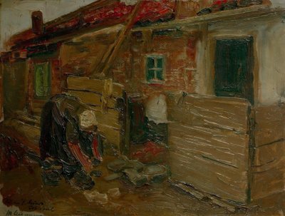 Holländisches Bauernhaus mit Frau von Max Liebermann