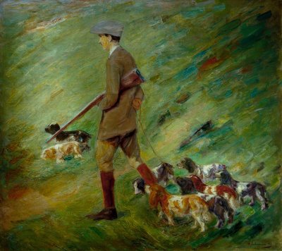 Jäger in den Dünen – Trainer mit Hunden von Max Liebermann