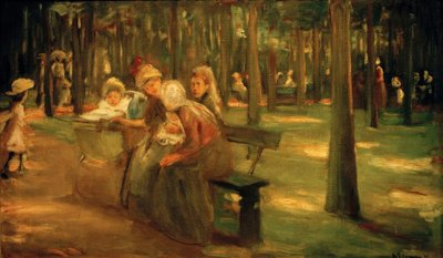 Kindermädchen und Bonnen im Tiergarten von Max Liebermann
