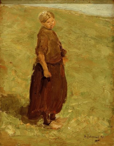 Mädchen auf der Düne, stehend nach rechts von Max Liebermann
