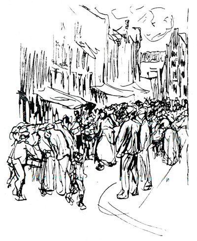 Feder- und Tintenstudie, 19. Jahrhundert von Max Liebermann