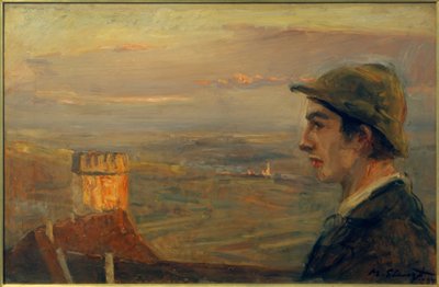Buwi Griesinger mit Ausblick über Neukastel von Max Slevogt