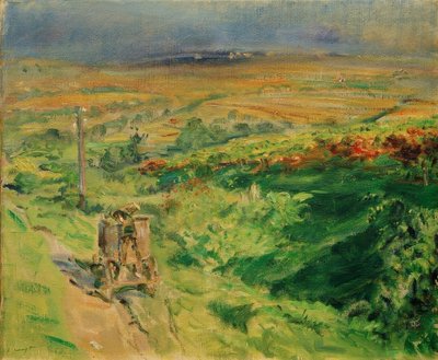 Pfalzische Landschaft mit Weinbütte von Max Slevogt
