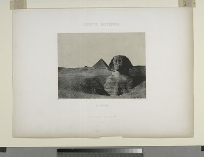 Der Sphinx, Ägypten (s/w Foto) von Maxime Du Camp