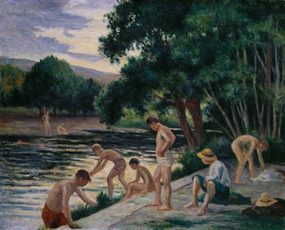Badende am Ufer der Cure von Maximilien Luce