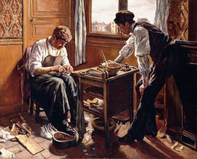 Schuhmacher, die beiden Brüder Givort, 1884 von Maximilien Luce