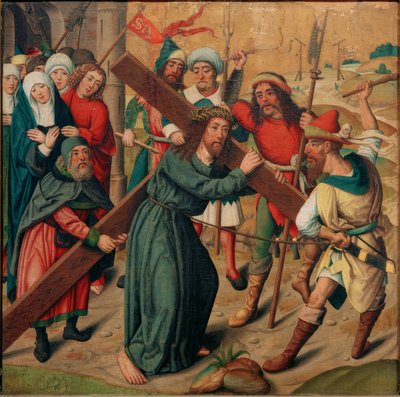 Die Kreuztragung Christi von Meister der Aachener Schranktüren