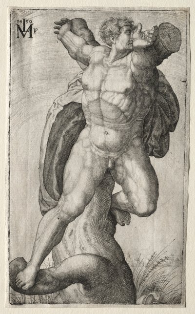 Der gekreuzigte Mann, 1550 von Melchior Lorck