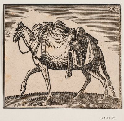 Schwer beladenes Pferd von Melchior Lorck