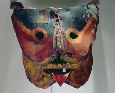 Maske eines Pascola-Tänzers (bemaltes Holz) von Mexican School