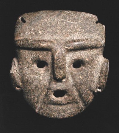 Maske, 300-100 v. Chr. (Grünstein) von Mezcala Mezcala