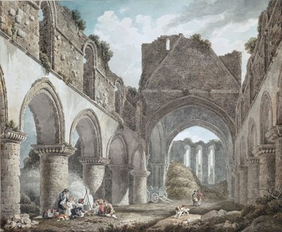 Buildwas Abbey, Shropshire, ca. 1760-1800 von Michael Angelo Rooker