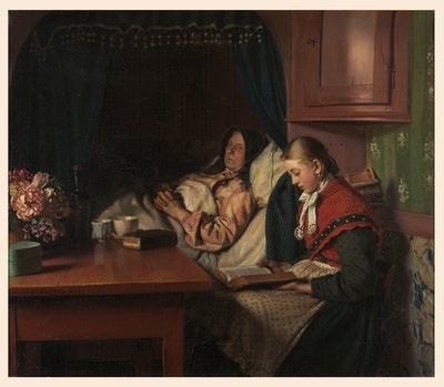 Am Krankenbett der Großmutter von Michael Peter Ancher