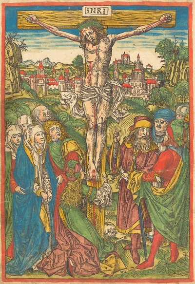 Die Kreuzigung mit der heiligen Maria Magdalena von Michael Wolgemut