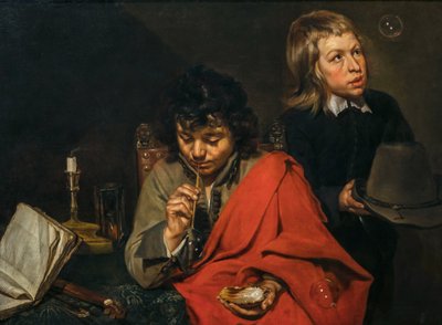 Jungen blasen Seifenblasen von Michaelina Wautier